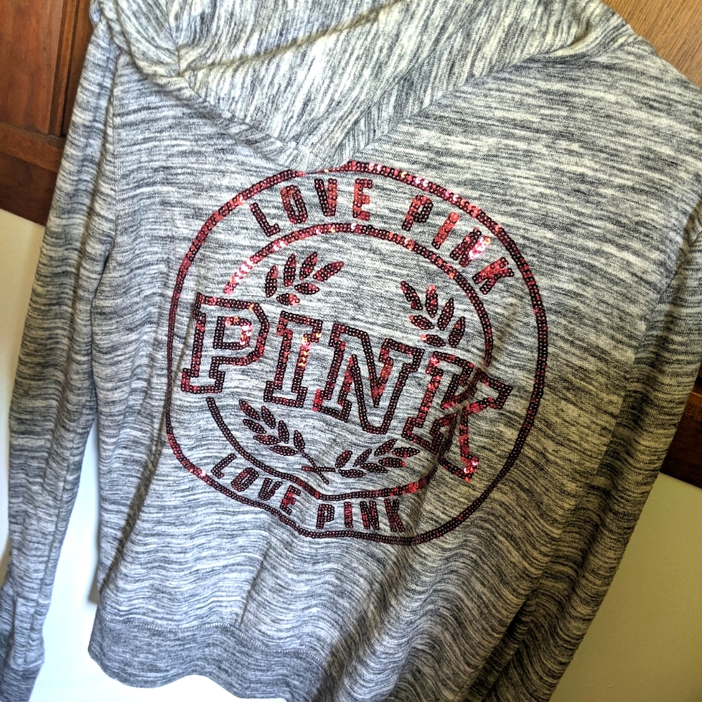 Victoria's Secret Pink Sequin zip up sweatshirt